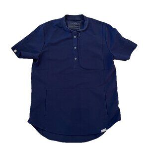 Figs Limited Edition Gidya Henley Scrub Top Women’s Size XS Navy Blue Medical